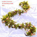 Hot 2M Wisteria Artificial Flower Vine Wreath Wedding Arch Decoration Fake Plant Leaf Rattan Trailing Fake Flower Ivy Wall
