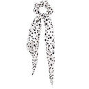 17KM Fashion Floral Print Scrunchies Solid Long Hair Ribbon For Women Ponytail Scarf Sweet Elastic Hair Band Hair Accessories