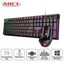 Gaming keyboard Wired Gaming Mouse Kit 104 Keycaps With RGB Backlight Russian keyboard Gamer Ergonomic Silent Mause For Laptop