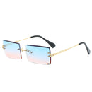 JASPEER New Rimless Rectangle Sunglasses Women Men Shades Brand Designer Gradient UV400 Sun Glasses Retro Frameless Sunglasses
