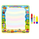 Coolplay 100x100cm Magic Water Drawing Mat Doodle Mat & 4 Drawing Pens & 1 Stamps Set Painting Board Educational Toys for Kids