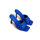 2020 Marian Sqaure Toe Red Quilted Mule Heels Shoe Black PU High Heel Shoes Women Sandals Sliper Woman Shoes zapatos mujer White