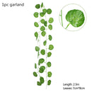 Green Eucalyptus Leaves Garland Wisteria Artificial Flowers Rattan Fake Plant Silk Leaf Vines For Wedding Birthday Party Decor