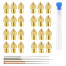 24 PCS MK8 Nozzles Set Cleaning Needle M6 Brass Extruder 0.2 0.3 0.4mm 0.5 0.6 0.8 1.0mm Hotend Nozzles Fit 1.75mm 3D Printer