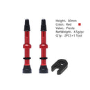 2 Pcs/set Bicycle 40/60/80mm Valve for Compatible Road MTB Bicycle Tubeless Tires Brass Core Alloy Stem Tubeless Sealant