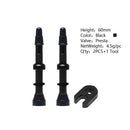 2 Pcs/set Bicycle 40/60/80mm Valve for Compatible Road MTB Bicycle Tubeless Tires Brass Core Alloy Stem Tubeless Sealant