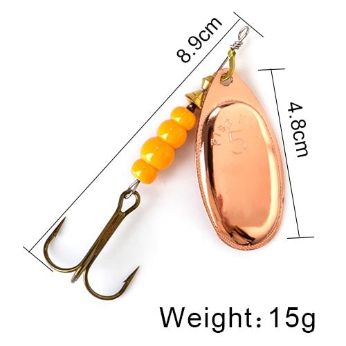 1Pcs Metal Spinner Spoon Fishing Lures 7g 10g 15g Gold Silver