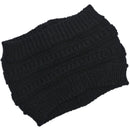 autumn winter Ponytail Beanie hat Women Stretch Knitted Crochet Beanies cap Winter Hats Cap  For Women Warm Lady