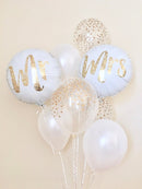 18inch Round White Gold Glitter Print Mr&Mrs LOVE foil Balloons bride to be marriage Wedding Valentine's Day Air Globos Supplies