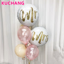18inch Round White Gold Glitter Print Mr&Mrs LOVE foil Balloons bride to be marriage Wedding Valentine's Day Air Globos Supplies