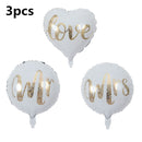 18inch Round White Gold Glitter Print Mr&Mrs LOVE foil Balloons bride to be marriage Wedding Valentine's Day Air Globos Supplies