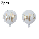 18inch Round White Gold Glitter Print Mr&Mrs LOVE foil Balloons bride to be marriage Wedding Valentine's Day Air Globos Supplies