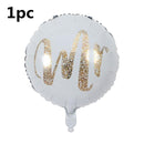 18inch Round White Gold Glitter Print Mr&Mrs LOVE foil Balloons bride to be marriage Wedding Valentine's Day Air Globos Supplies