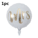 18inch Round White Gold Glitter Print Mr&Mrs LOVE foil Balloons bride to be marriage Wedding Valentine's Day Air Globos Supplies