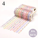10 Pcs/Set Gold Foil Washi Tape Cute Heart Masking Tape Decorative Adhesive Tape Sticker Scrapbooking DIY Stationery