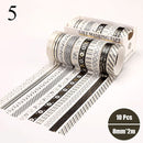 10 Pcs/Set Gold Foil Washi Tape Cute Heart Masking Tape Decorative Adhesive Tape Sticker Scrapbooking DIY Stationery