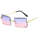 JASPEER New Rimless Rectangle Sunglasses Women Men Shades Brand Designer Gradient UV400 Sun Glasses Retro Frameless Sunglasses
