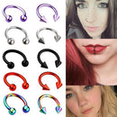 1piece Fashion stainless steel Horseshoe Fake Nose Ring C Clip BCR Septum Lip Piercing Falso Nose Rings Hoop For Women Men