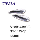 2x6mm 3x10mm Strass 20pcs Red AB Crystal Flat Back Nail Art Glitter Rhinestone Glass Manicure Tips Charms 3D Nail Art Decoration