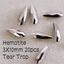 2x6mm 3x10mm Strass 20pcs Red AB Crystal Flat Back Nail Art Glitter Rhinestone Glass Manicure Tips Charms 3D Nail Art Decoration
