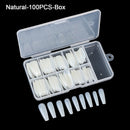 100pcs/box Full Cover Fake Nail Artificial Press on Long Ballerina Clear/Natural/white False Coffin Nails Art Tips Manicure Tool