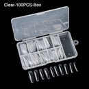 100pcs/box Full Cover Fake Nail Artificial Press on Long Ballerina Clear/Natural/white False Coffin Nails Art Tips Manicure Tool