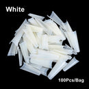 100pcs/box Full Cover Fake Nail Artificial Press on Long Ballerina Clear/Natural/white False Coffin Nails Art Tips Manicure Tool