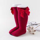 2020 Kids Socks Toddlers Girls Big Bow Knee High Quality Long Soft 100% Cotton Lace Baby Tube Sock Calcetines