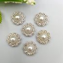 30Pcs Diy Silver resin flower Decoration Crafts Flatback Cabochon Scrapbooking Fit Hair Clips Embellishments Beads