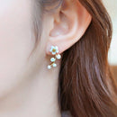2020 New Fashion Simulated Pearls Pendient Angel Wings Leaf Feather Flowers Stud Earrings For Women Wedding Jewelry