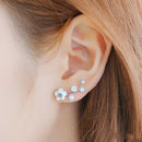 2020 New Fashion Simulated Pearls Pendient Angel Wings Leaf Feather Flowers Stud Earrings For Women Wedding Jewelry