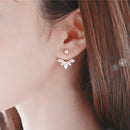 2020 New Fashion Simulated Pearls Pendient Angel Wings Leaf Feather Flowers Stud Earrings For Women Wedding Jewelry