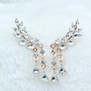 2020 New Fashion Simulated Pearls Pendient Angel Wings Leaf Feather Flowers Stud Earrings For Women Wedding Jewelry