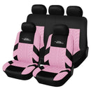 AUTOYOUTH Full Car Seat Covers Set Universal Polyester Fabric Auto Protect Covers Car Seat Protector Pink for Women Girls