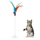 1pc Cat Toy Stick Feather Wand With Bell Mouse Cage Toys Plastic Artificial Colorful Cat Teaser Toy Pet Supplies Random Color