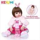 Wholesale KEIUMI Full Silicone Vinyl Reborn Baby Dolls Fashion Waterproof Doll Baby Toy For Kids Birthday Gifts Playmate