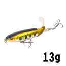 1 Pcs 10cm/14cm Topwater Fishing Lure Whopper Popper Artificial Bait Hard Plopper Soft Rotating Tail Fishing Tackle Fishing Bait