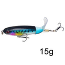 1 Pcs 10cm/14cm Topwater Fishing Lure Whopper Popper Artificial Bait Hard Plopper Soft Rotating Tail Fishing Tackle Fishing Bait