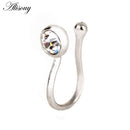 Alisouy 1 pcs Fake Nose Ring Clip On Nose Ring Faux Nose Ring Fake Piercings Tragus Earrings Simple Nose Ring Jewelry
