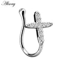 Alisouy 1 pcs Fake Nose Ring Clip On Nose Ring Faux Nose Ring Fake Piercings Tragus Earrings Simple Nose Ring Jewelry