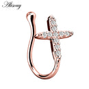 Alisouy 1 pcs Fake Nose Ring Clip On Nose Ring Faux Nose Ring Fake Piercings Tragus Earrings Simple Nose Ring Jewelry