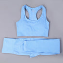 Women Seamless Long Sleeve Yoga Set 2 Piece Sports Bra Top+Pants Sportswear Tracksuit Gym Fitness Leggings Costume Jogging Suit