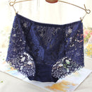 Ladies Sexy Mesh Panties High-waist Seamless Lace Underwear Briefs Transparent Silk Women Cotton Health Knickers Lingerie XXXL