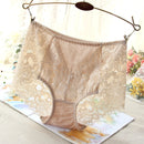 Ladies Sexy Mesh Panties High-waist Seamless Lace Underwear Briefs Transparent Silk Women Cotton Health Knickers Lingerie XXXL