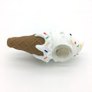 Silicone Smoking Pipe Smoke Pipe Pink Funny Ice Cream Pipe with Clean Cover and Decorative Bowl Interior