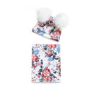 Baby Cotton Hat  Autumn Winter Children's Scarf Hat Sets  Bowknot Ear Baby Girl Boy Warm Beanies