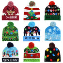 LED Christmas Hat Sweater Knitted Beanie Christmas Light Up Knitted Hat Christmas Gift for Kids Xmas 2022New Year Decorations