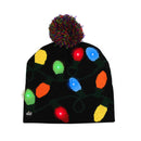 LED Christmas Hat Sweater Knitted Beanie Christmas Light Up Knitted Hat Christmas Gift for Kids Xmas 2022New Year Decorations
