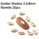 20pcs Marquise Nail Rhinestones Crystals Flatback Glass Stones Manicure Nail Art Decoration Charms Gem Jewelry Accessories