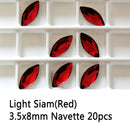 20pcs Marquise Nail Rhinestones Crystals Flatback Glass Stones Manicure Nail Art Decoration Charms Gem Jewelry Accessories